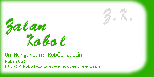 zalan kobol business card